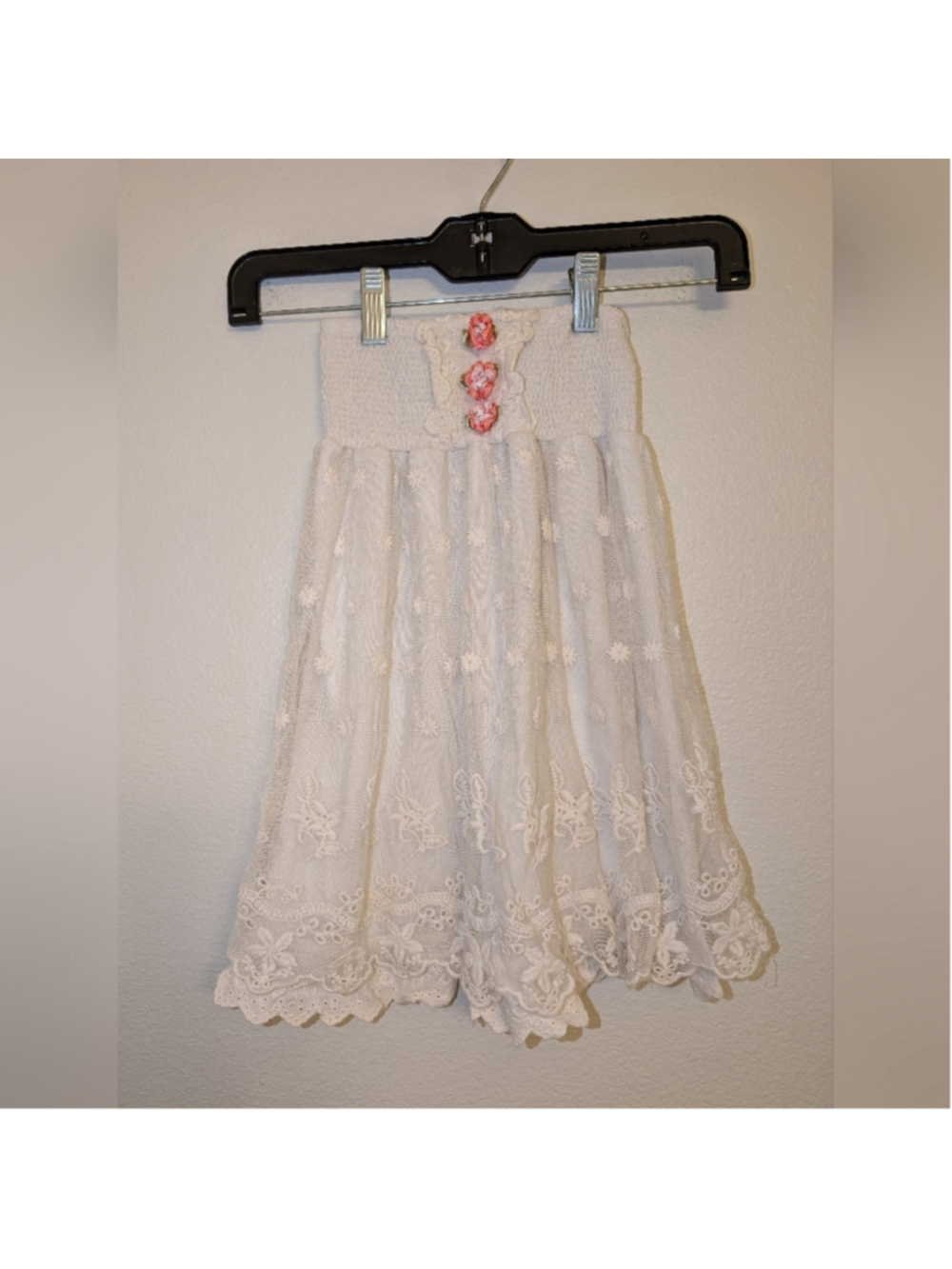 Lapis girl lace Strapless top with Ribbon Flowers Size 4/5